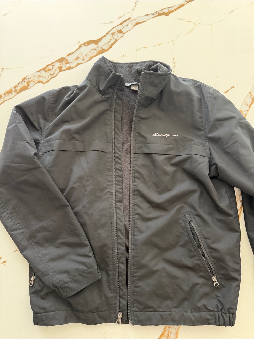 Eddie Bauer Men's Charcoal Full-Zip Lightweight Jacket